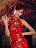 Beautiful Winnie snow red cheongsam sexy charming(13)